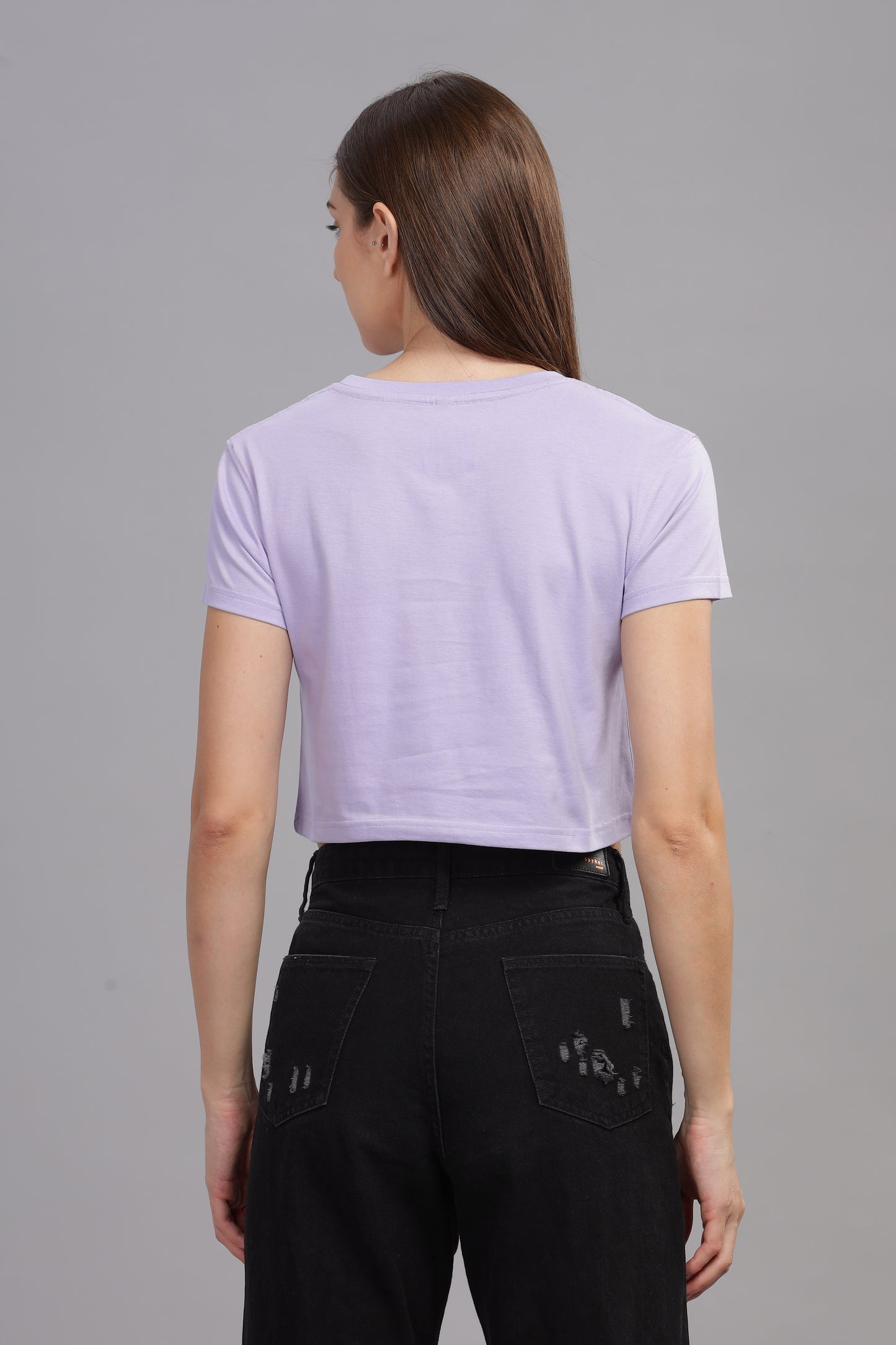 Lavender Crop top/ Skull