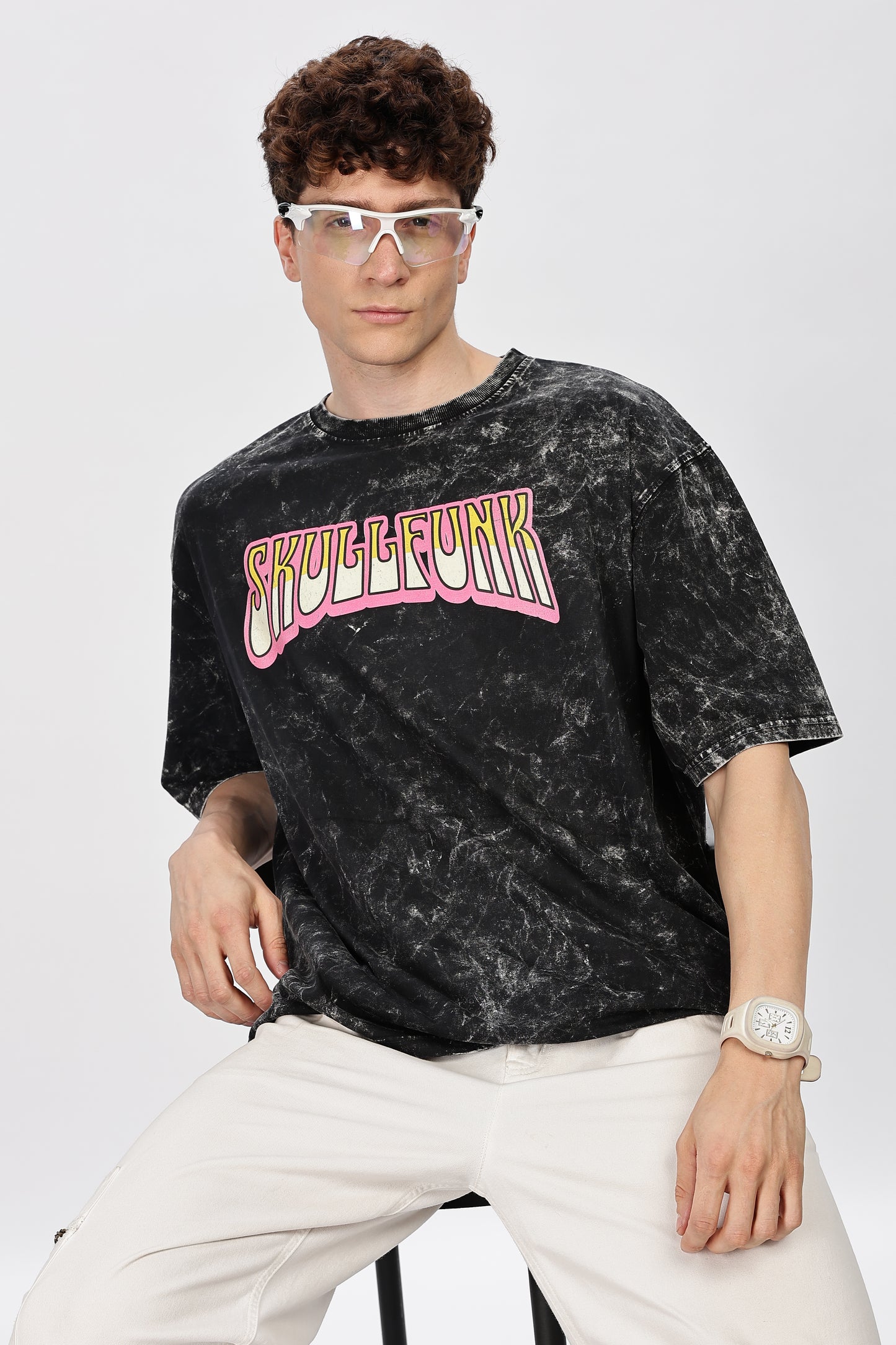 Acid Wash Oversized T-shirt / Skullfunk