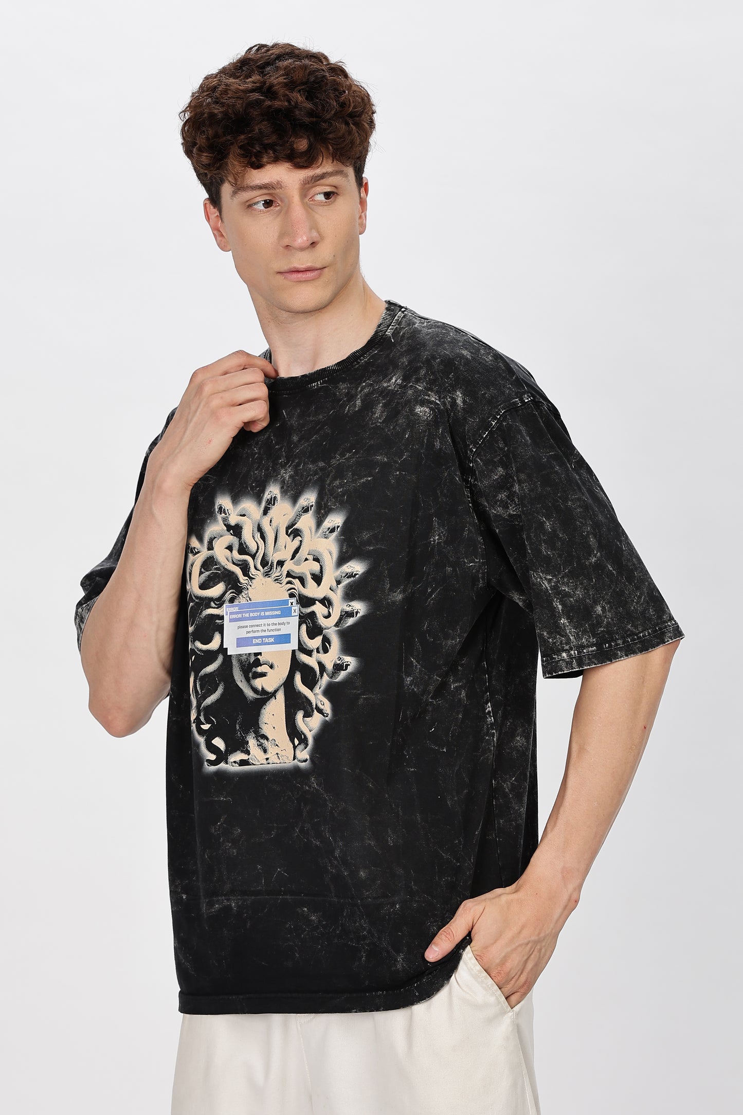 Acid Wash Oversized T-shirt / Medusa